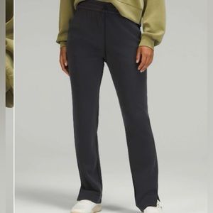 Lululemon brushed softstreme high rise split hem pant size 8 black